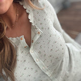 Moss Louisa Floral Button Top