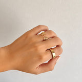 Gold Double Daisy Ring