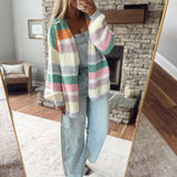 Green & Sunkist Striped Cardigan