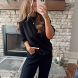 Black Modal Scuba Oversized Short Sleeve Tee