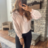 Soft Pink Softy Half Zip Sweatshirt