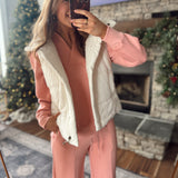 Cream Cozy Peak Puffer Vest