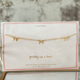 Gold Dainty 3 Bow Chain Necklace IN STORE