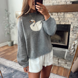 Heather Gray Swan Voyage Sweater