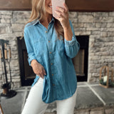 Medium Wash Darling Denim Button Up