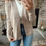Asher Oatmeal Stitch Striped Cardi