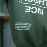 Naughty and Nice Pine Green Graphic Crew