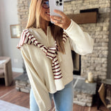 Cream & Red Samira Cardigan