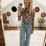 Brown and Teal Haze Mesh Shirt