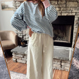 Blue Layered Lines Pullover