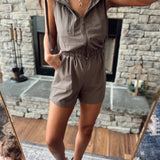 Hooded Brown Adventure Romper