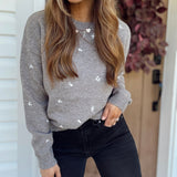 Heather Gray Whimsy Wildflower Sweater