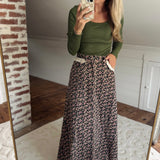 Black Dark Romance Midi Skirt