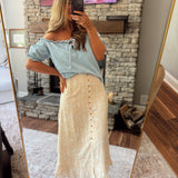 Mellow Yellow Front Slit Maxi Skirt