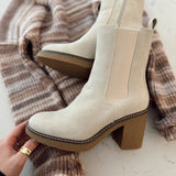 Here For A Good Time Stone Block Heel Booties