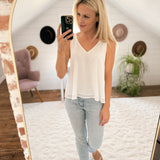 Go With The Flow Off White Tank