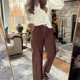 Risen Chocolate HR Cuffed Barrel Jeans