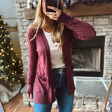 Dark Wine Simple Chic Cardi
