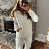 Natural Nada Half Zip Sweatshirt