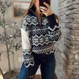 Navy Timeless Half Zip Up Sweater