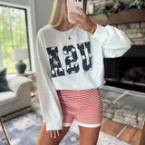 Red/White Knit n Neat Striped Shorts
