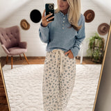 Dusty Blue Piper Henley Pullover IN STORE