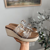 Clear Manifest Wedge Sandals