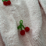 Cherry Moment Lt Pink Cardi with Beaded Cherry Buttons