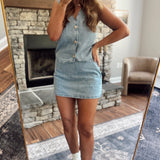 Western Whisper Denim Mini Skirt