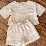 Sun Bum Tan Gauze Pocket Tee and Shorts Set