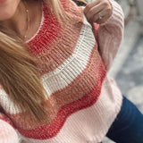 Pink Sweetheart Stripe Chunky Knit Sweater