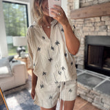 Sand Sway Day Embroidered Button Down Top