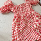 Sherry Cherry Square Neck Smocked Romper