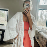 Very Viv Off-White Lace-Trim Cardigan