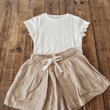 Mocha Sedro Wide Leg Shorts