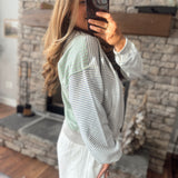 Blue Valdez Striped Zip Up Hoodie