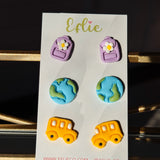 School Bus Teacher Trio Earring Set IN STORE