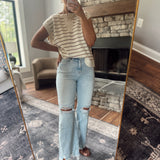 Mica Ice Light Blue Super High Distressed Denim