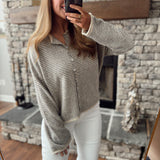 Natural Pin Stripe Piper Knit Cardigan