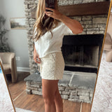Light Beige Penny Dot Shorts