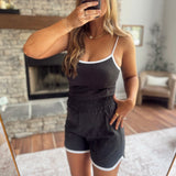 Black Catch Me Moving Romper