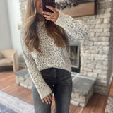 Geminie Gray Leopard Sweater