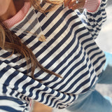 Navy & Pink Striped Vail Top
