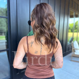 BIRDIE AirSkin Cami with Built in Bra in Honey Chestnut