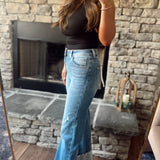 Risen Medium HR Ankle Wide Cuffed Jeans