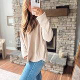 Taupe Lark Waffle Top