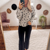 Heather Gray Cody Polka Dot Cardigan IN STORE