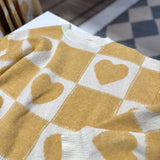 Butter Heart Checkered Sweater IN STORE