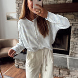 Light Blue Mini Stripe Piper Knit Cardigan