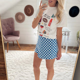 Royal Check Overlay Skort